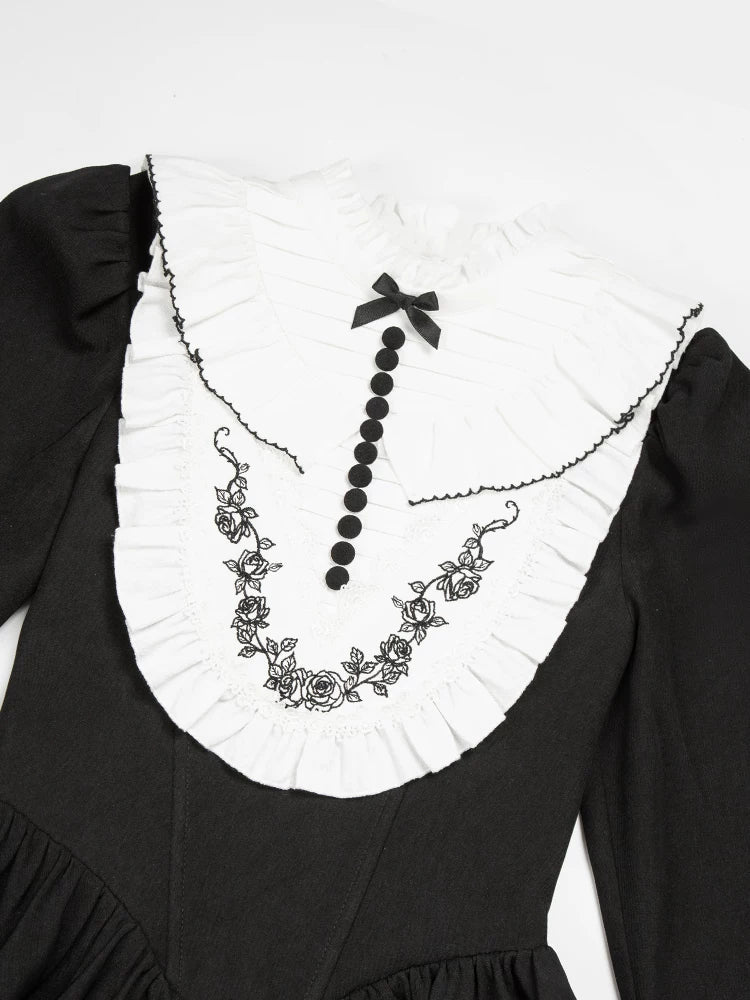 Audrey's Reply - Classic Lolita Square Neck OP, Detachable Embroidered Collar and Accessories - image 26