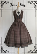 Grena's Poems - Plaid Elegant Lolita JSK Dress, V-Neck - image 1