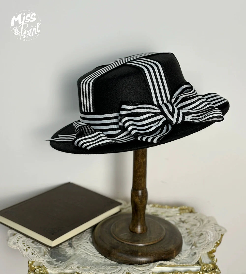 Classical Chocolate - Lolita Bowler Hats, BNT, Berets, Jabot and Brooches - image 6