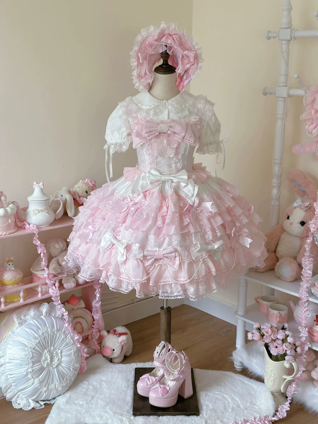 Love Descends - Wedding Lolita JSK Dress, White Blouse and Accessories - image 22