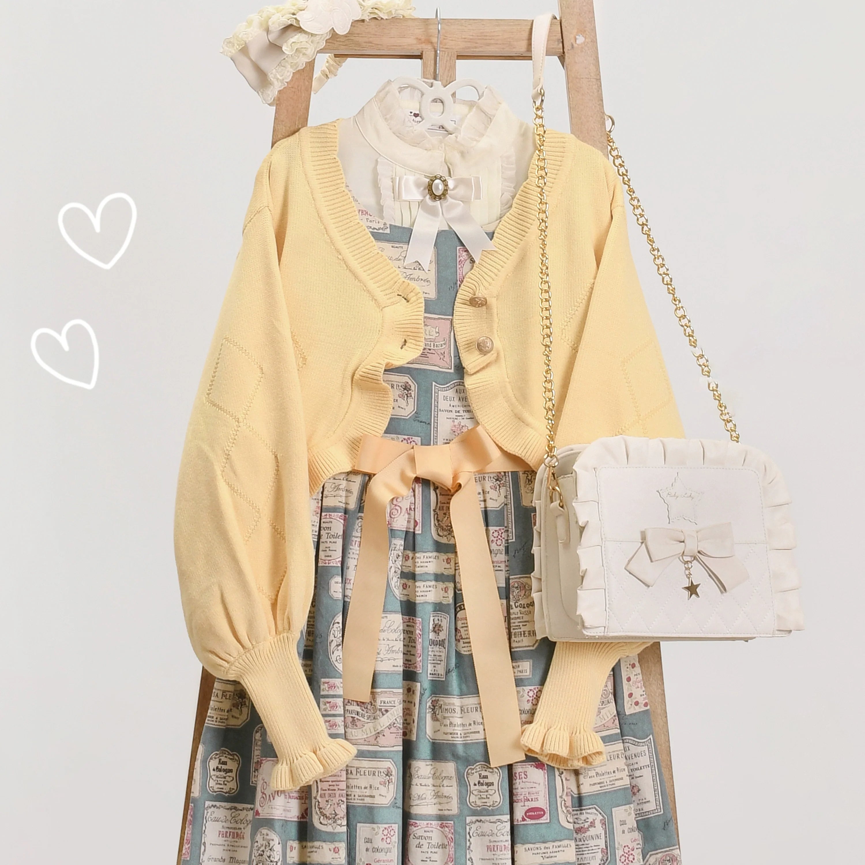 Cookie - Vintage Lolita Cardigan, Short Sweater - image 23