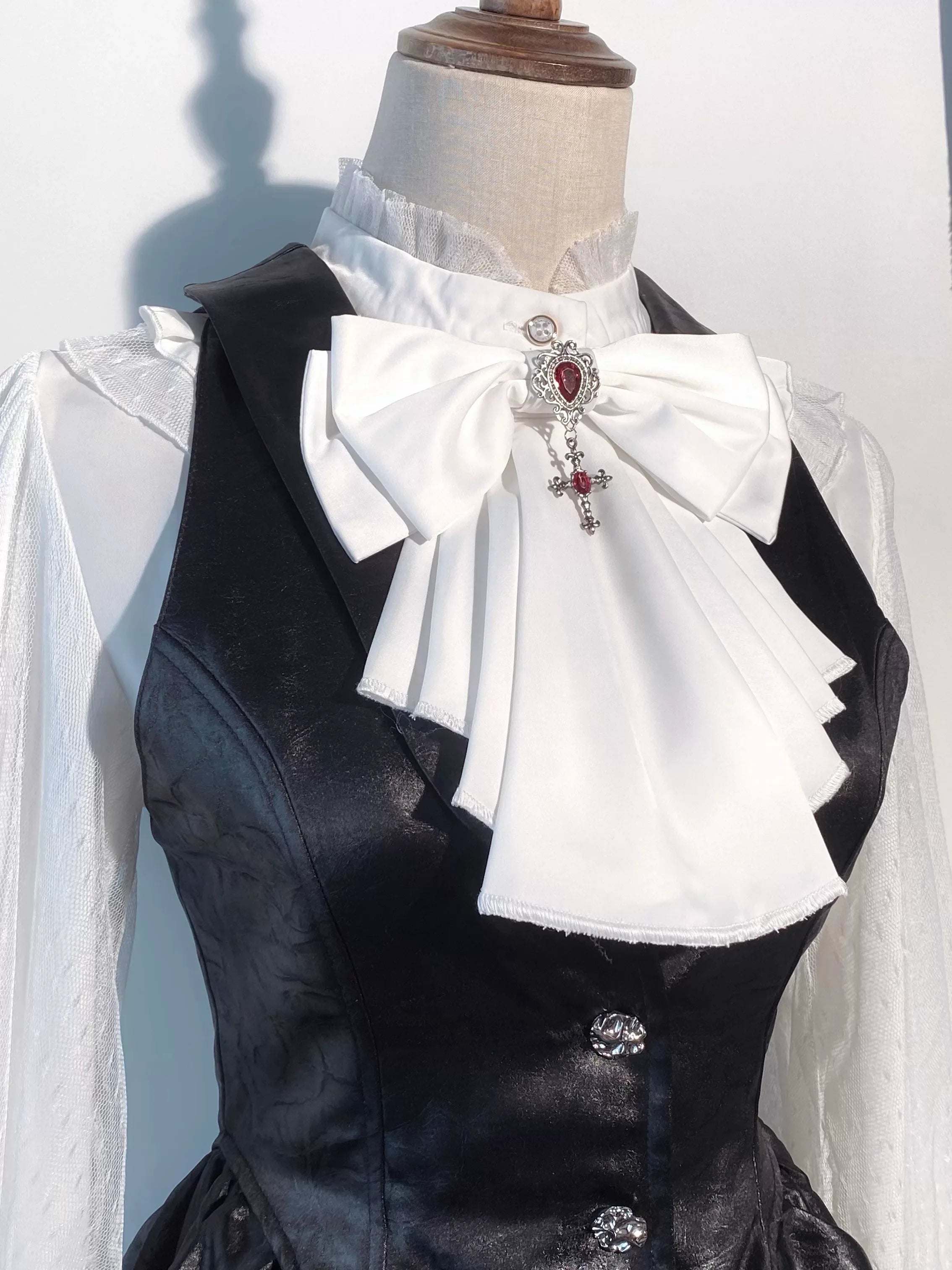 Bone Sword - Gothic Lolita Slim-Fit Vest with Embroidery - image 6