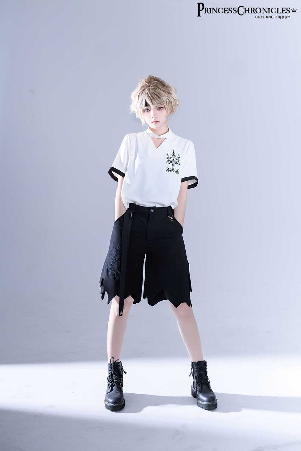 LueYingGuiTan - Embroidered White Ouji Lolita Shirt - image 1