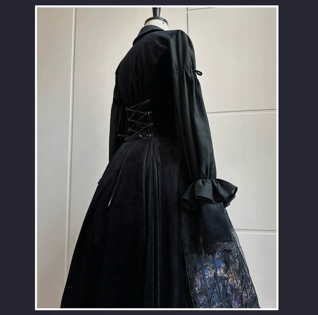 Night Traveler - Classic Gothic Lolita Dress with Stained Glass Window Print - image 10