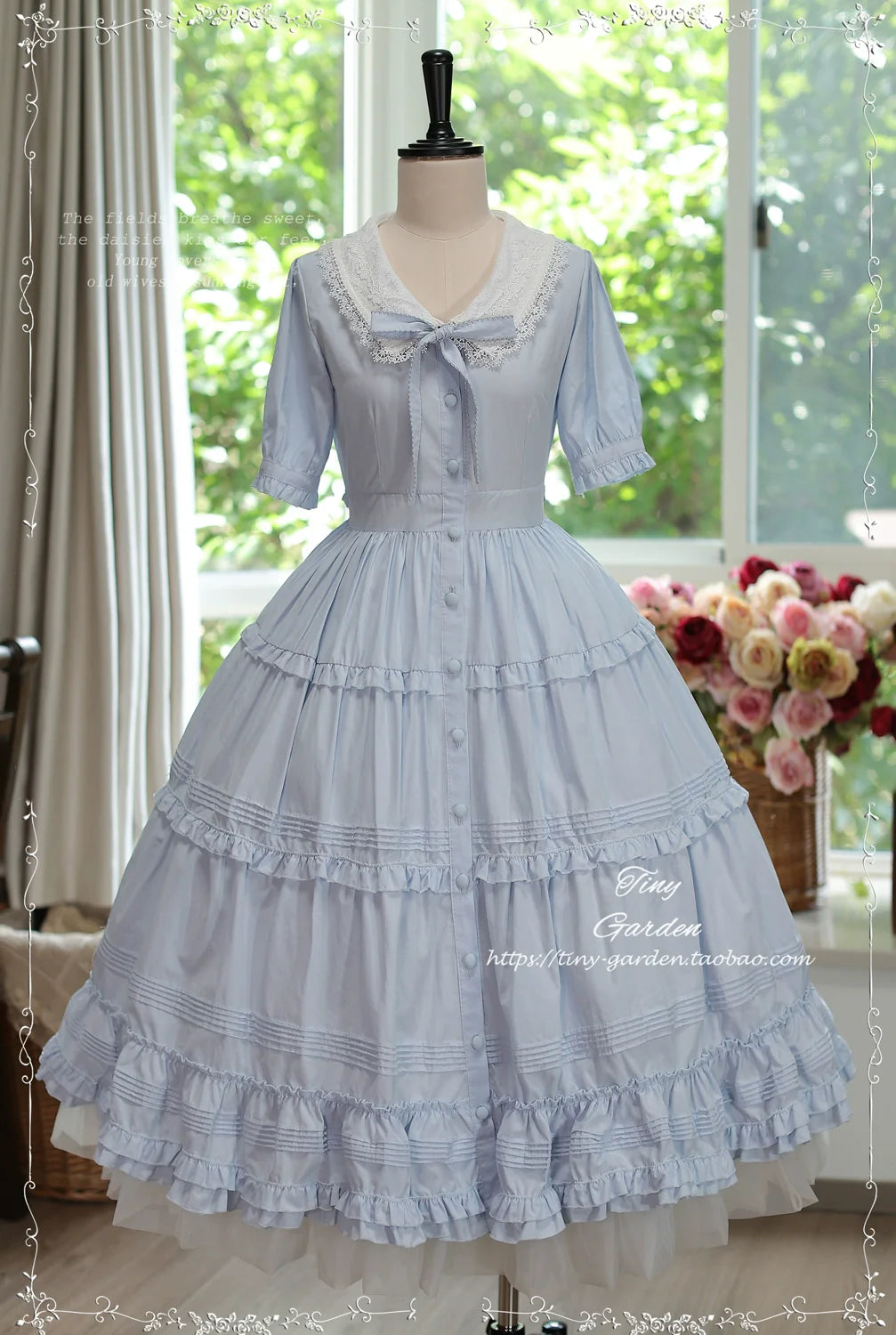 Lacey 2.0 - Classic Lolita OP Lace Collar Open Front Dress - image 1
