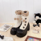 Winter Lolita Boots Fur Mary Jane Lolita Low Heel Shoes - image 86
