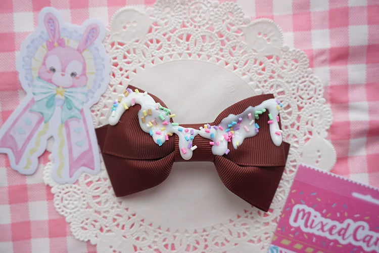 Handmade Sweet Lolita Cream Cake Bow Hair Clip - image 18