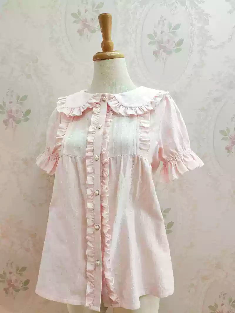 Cotton Sweet Lolita Blouse, Peter Pan Collar - image 2