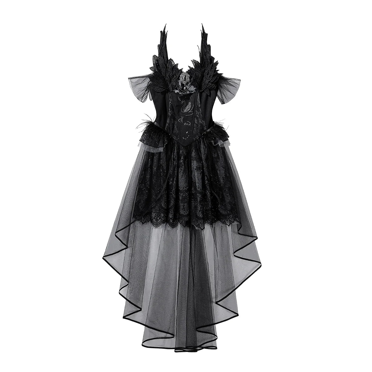 Star Swan Dream - Black Gothic Lolita JSK Dress, Swan Embroidery - image 25