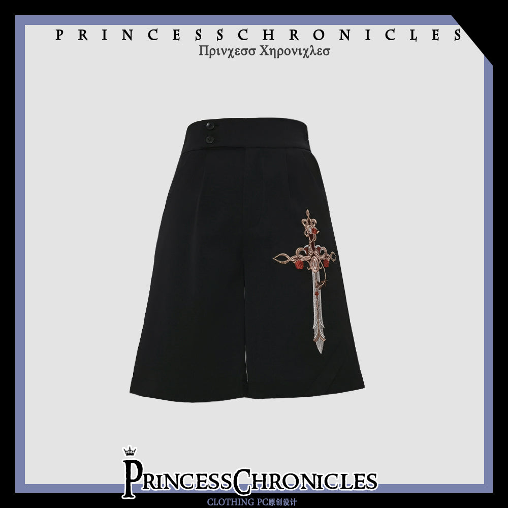 Night Instructions Embroidered Ouji Shorts - image 1