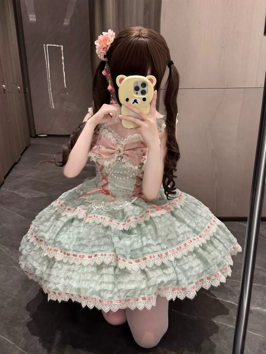 Floral Elegy - Sweet Lolita JSK Dress, Tiered Hem - image 24