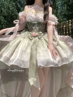 Midsummer Dream - Gradient Color Wedding Lolita JSK Dress Set, Fishbone Waist - image 19