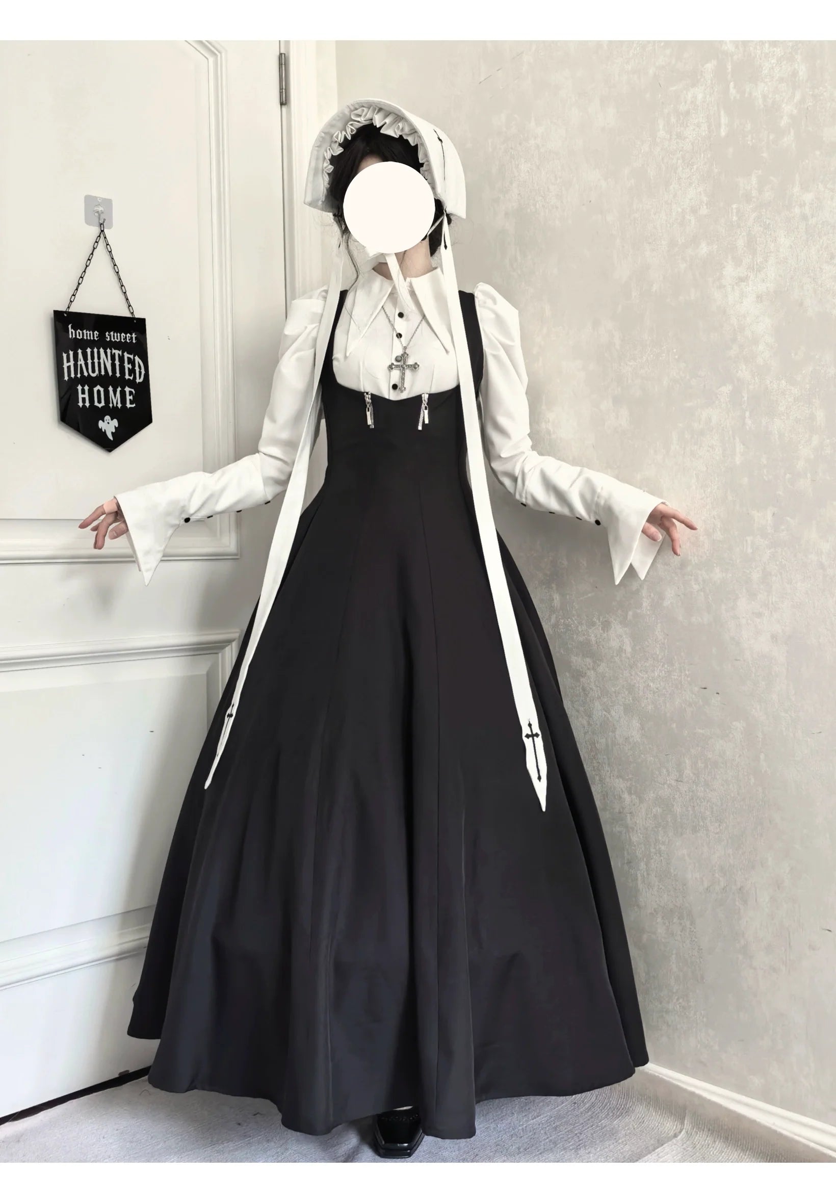 Gothic Lolita Bust-supporting JSK Set, Cross Embroidery - image 3