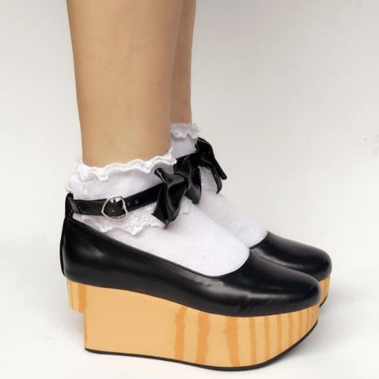 Wa Lolita Wooden Platform Shoes - image 1