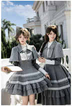 Reminisce - Pile Classic Lolita Dress, Detachable Cape and Accessories - image 5