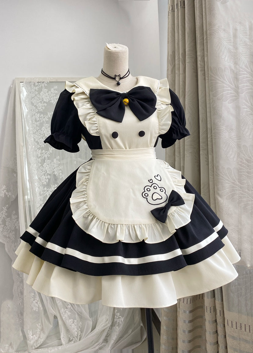 Cat Cafe - Maid Lolita OP dress with Detachable Bow and Apron - image 12