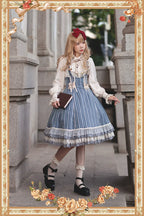 Elegant Lolita Stripe High-waist Jumper Dress Set and Cape - image 27