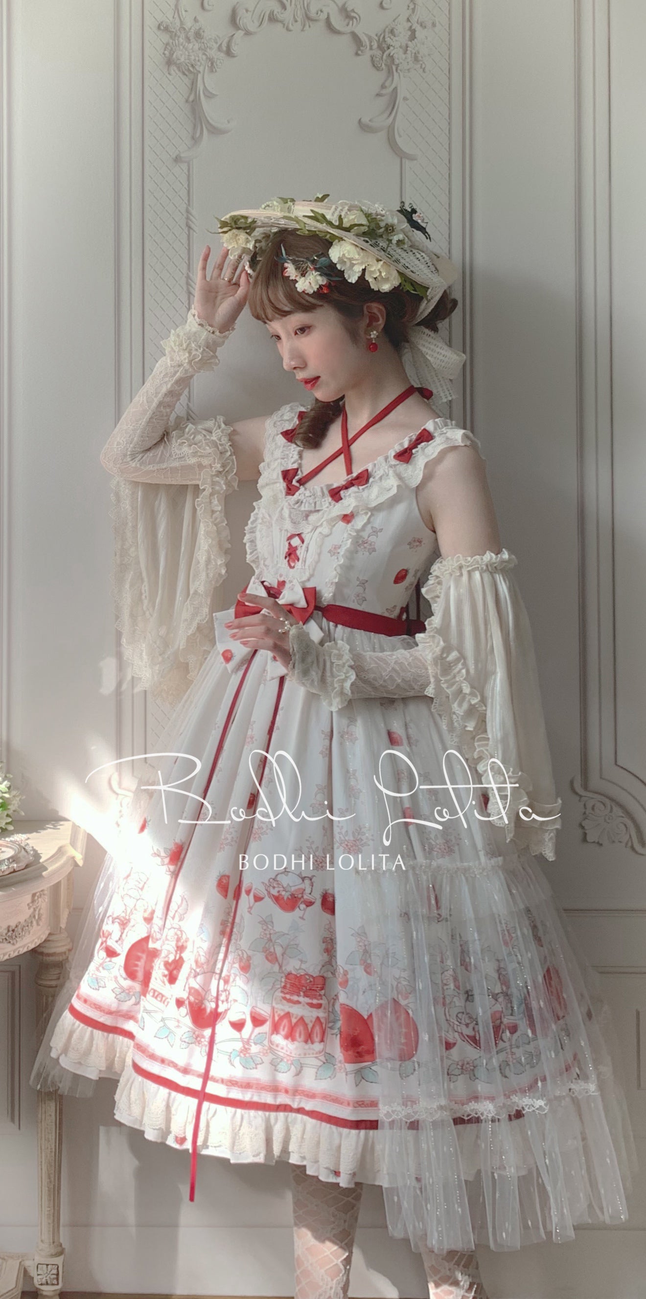 Strawberry Fruit Tea SP - Apricot Sweet Lolita Jumper Dress - image 7