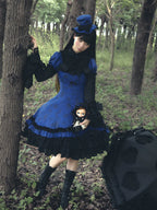 Bliss Bouquet - Cotton Old School Lolita Dress, Rose Print and Layered Hem and Accessories - image 13