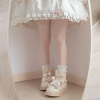 Milk Bear - Winter Lolita Shoes Thick Sole Fleece Snow Boots - image 21