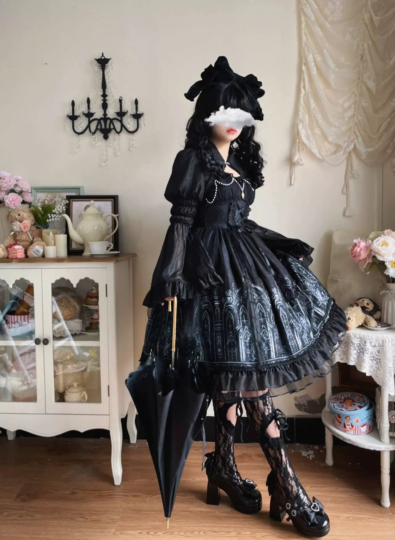 Silent Night Church Gothic Lolita JSK Dress, Church Print - image 4