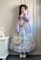 Meow Wreath - Classic Lolita Button Closure JSK Dress, Cat and Wreath Print - image 14