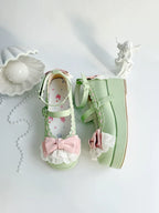 Milky Puff - Sweet Lolita Heels Shoes, Round Toe With Petite Wedge - image 50