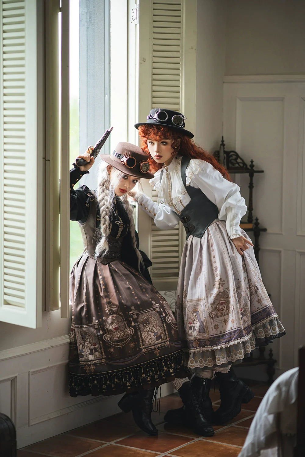 Demon Hunting Notes - Fishbone Gothic Lolita Skirt - image 7