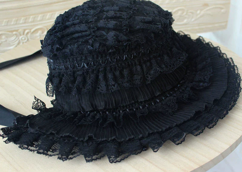 Gothic Lolita Handmade Bonnet with Bows and Beads - image 31