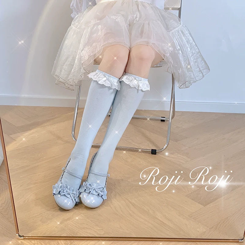 Sweet Lolita Cotton Socks Bow Lace Socks - image 1