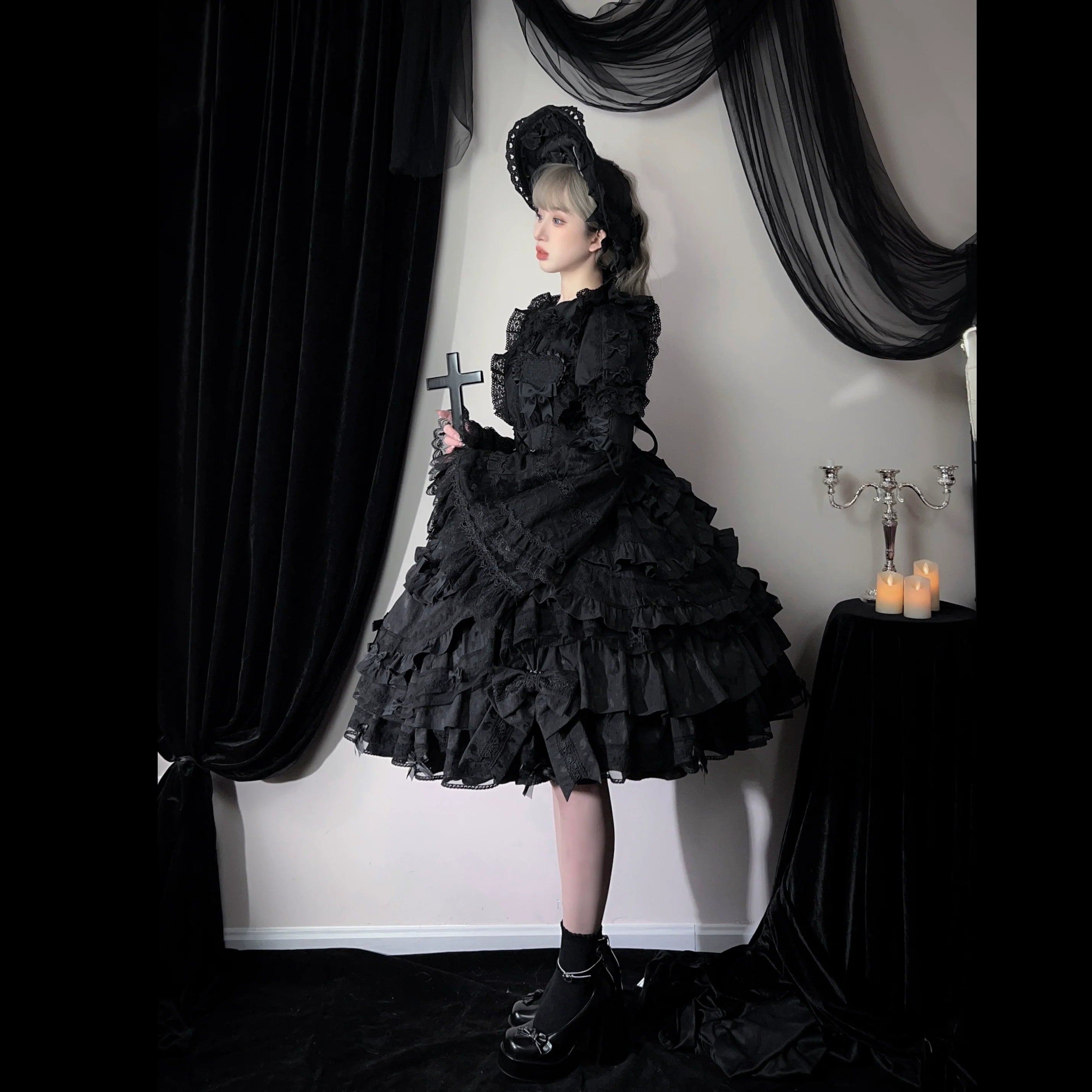 Vintage Lolita Dress Set, Cotton Shirt - image 4