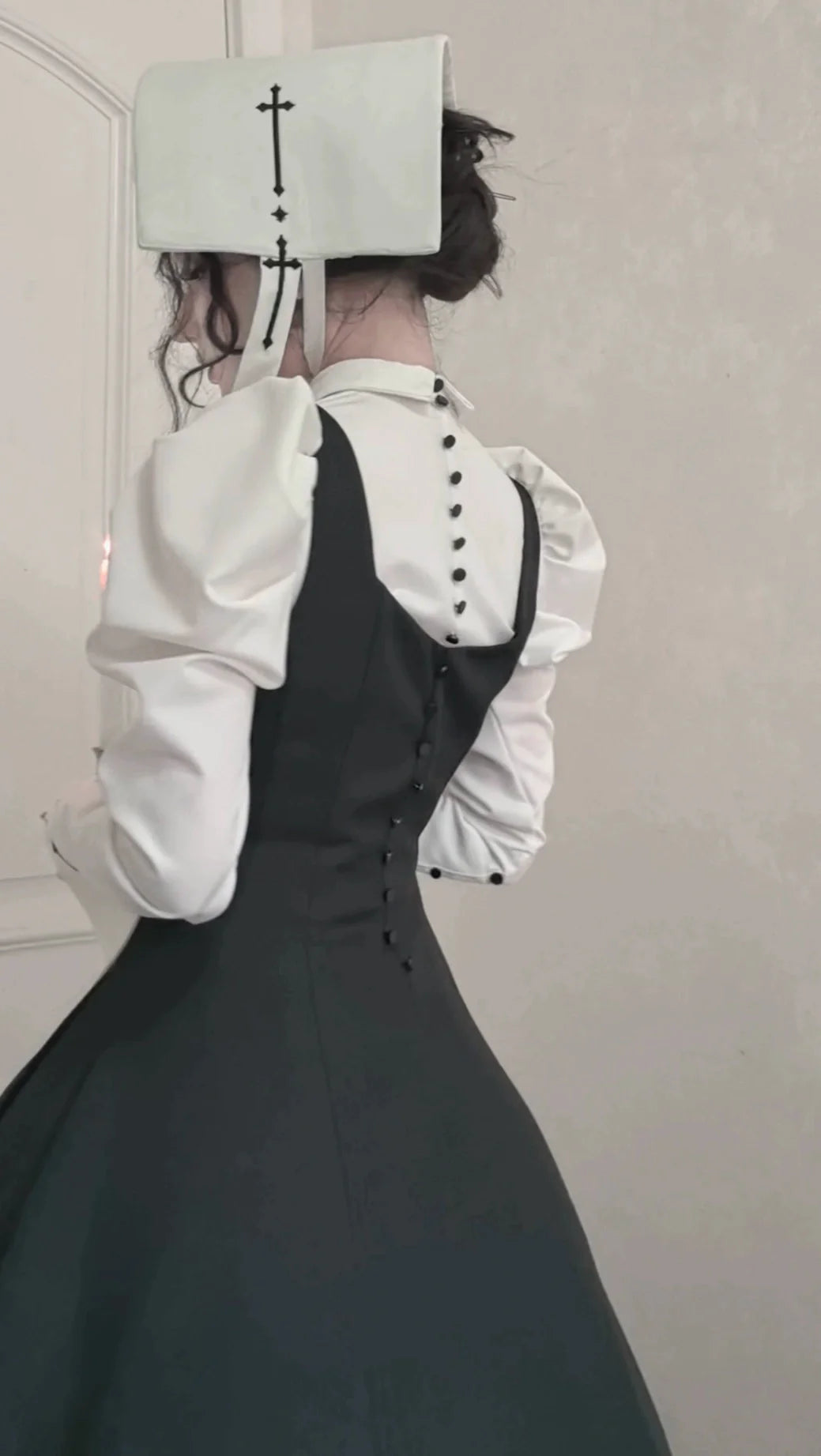 Gothic Lolita Bust-supporting JSK Set, Cross Embroidery - image 6