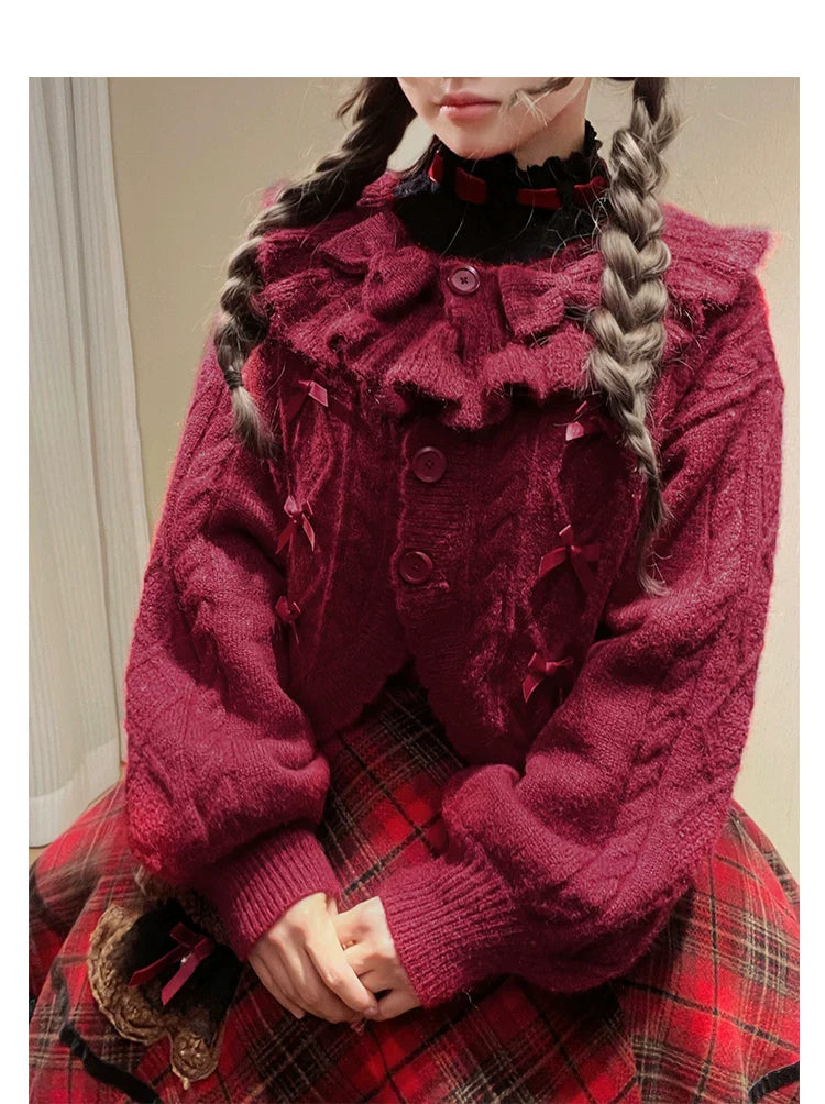 Napoleon Pastry - Sweet Lolita Cardigan, Detachable Bows - image 4