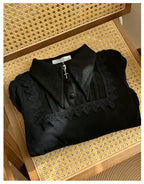 The Vow - Solid Lolita Sweater, Juliet Sleeve, Pointed Collar - image 12