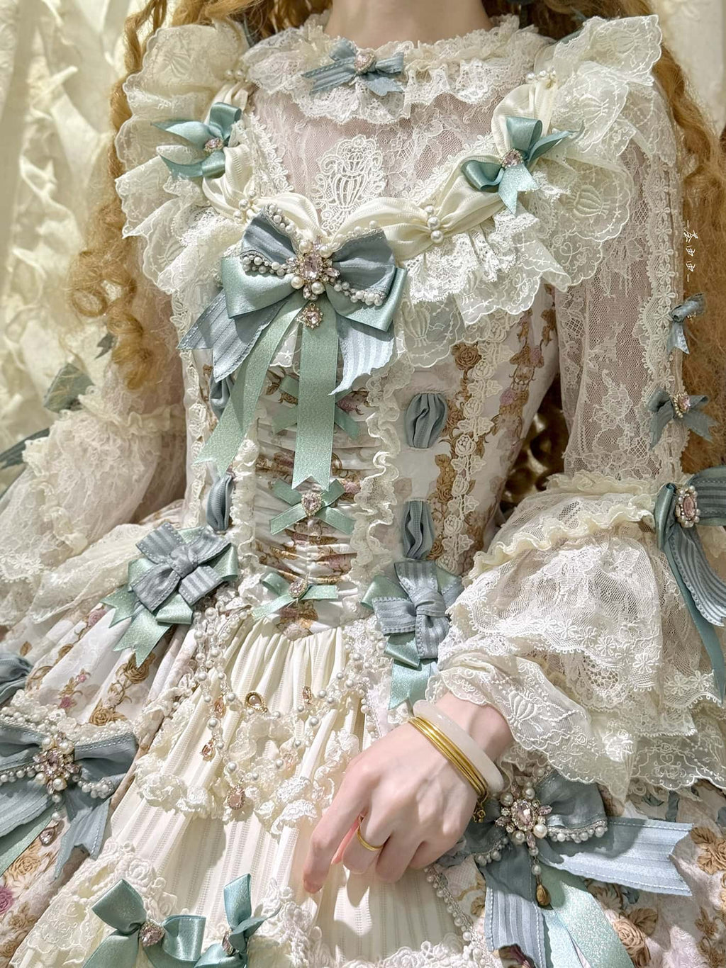 Antique Gem Fragrance Lolita Green JSK Dress Set - image 8