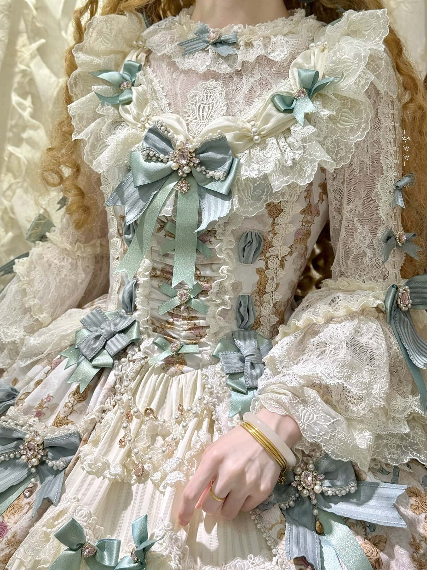 Antique Gem Fragrance Lolita Green JSK Dress Set - image 8