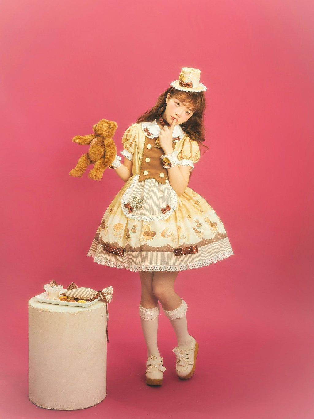 Patisserie Forever Happiness Yellow Apron Sweet Lolita OP Dress Set - image 11