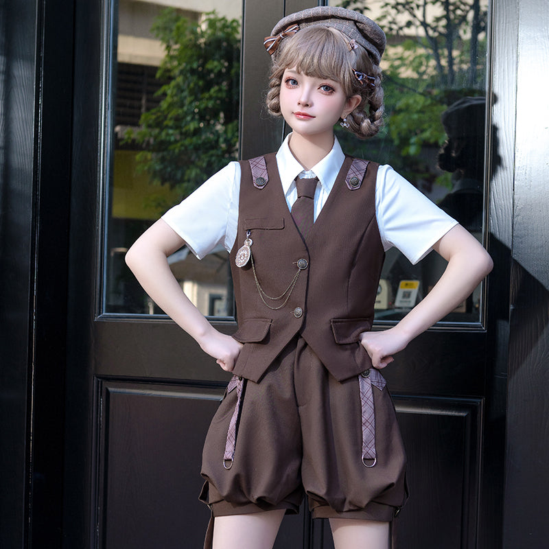 Ouji Lolita Brown Short Set - image 10