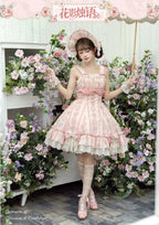 Whispers of Blossoms & Candlelight - Sweet Lolita Floral Printed JSK Dress with Bows and Accessories - image 25