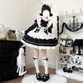 Sweet Bunny Pom-pom - Maid Lolita Bunny Ear Collar OP Dress, Detachable Apron and Accessories - image 3
