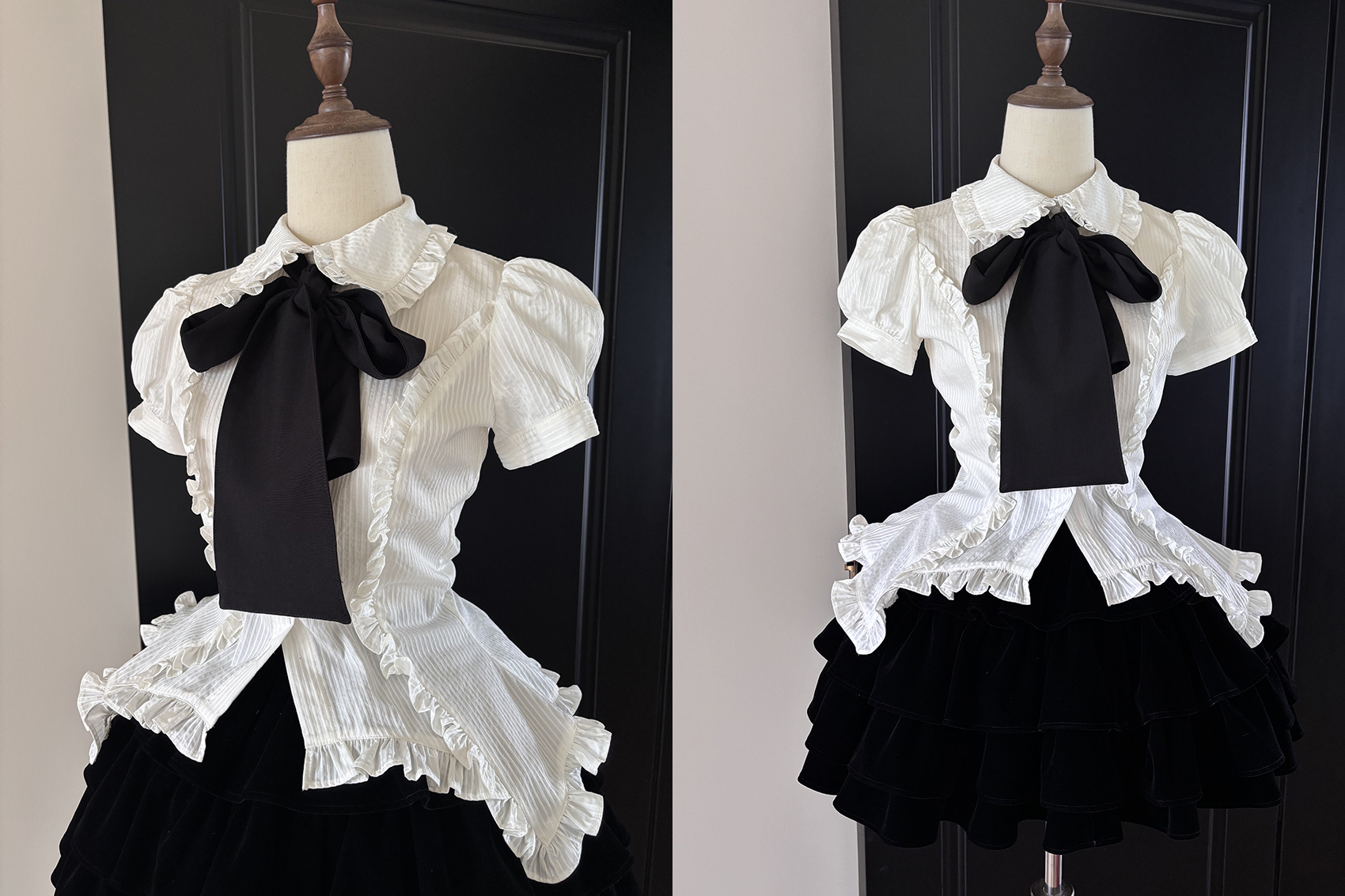 Lilith - Gothic Lolita Short-Sleeve Shirt with Detachable Tie - image 9