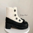 Winter Lolita Boots Fur Mary Jane Lolita Low Heel Shoes - image 90