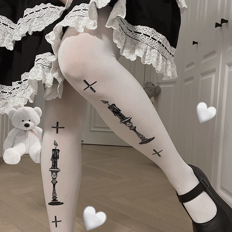 Gothic Lolita 80D Velvet Pantyhose - image 4