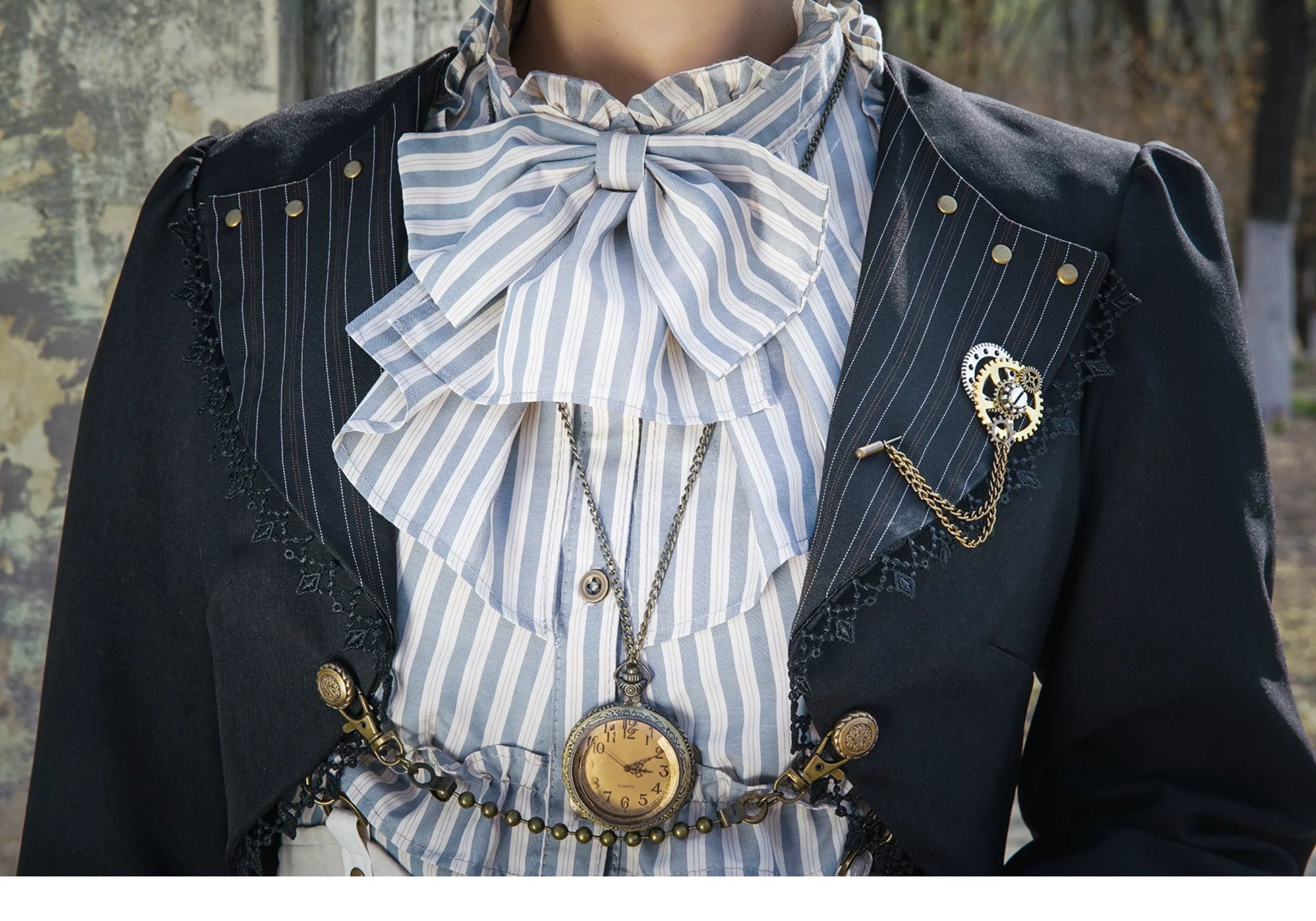 Gothic Lolita Black Cropped Cardigan Jacket - image 9
