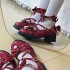 Fairy Godmothe - Preppy Style Flat Shoes Mid Heel Round Toe Lolita Shoes - image 13