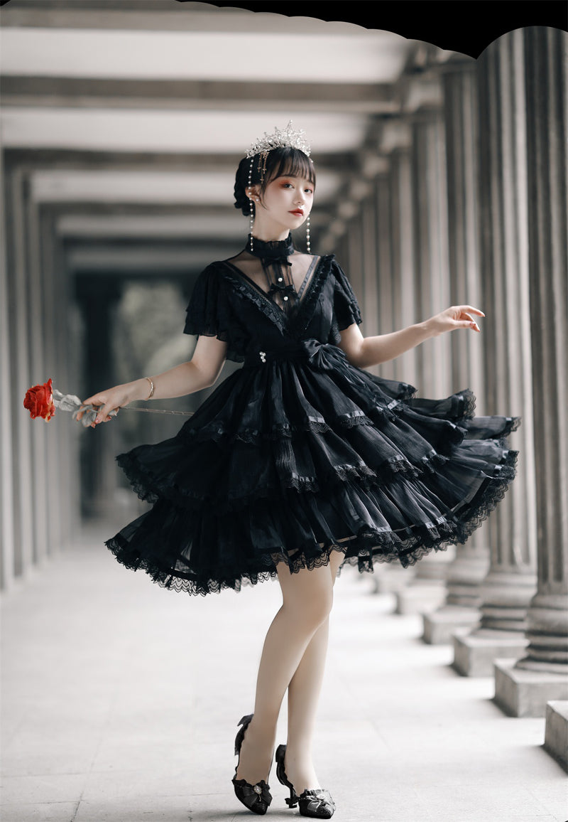 Castle Night - Dark Themed Gothic Lolita OP - image 13