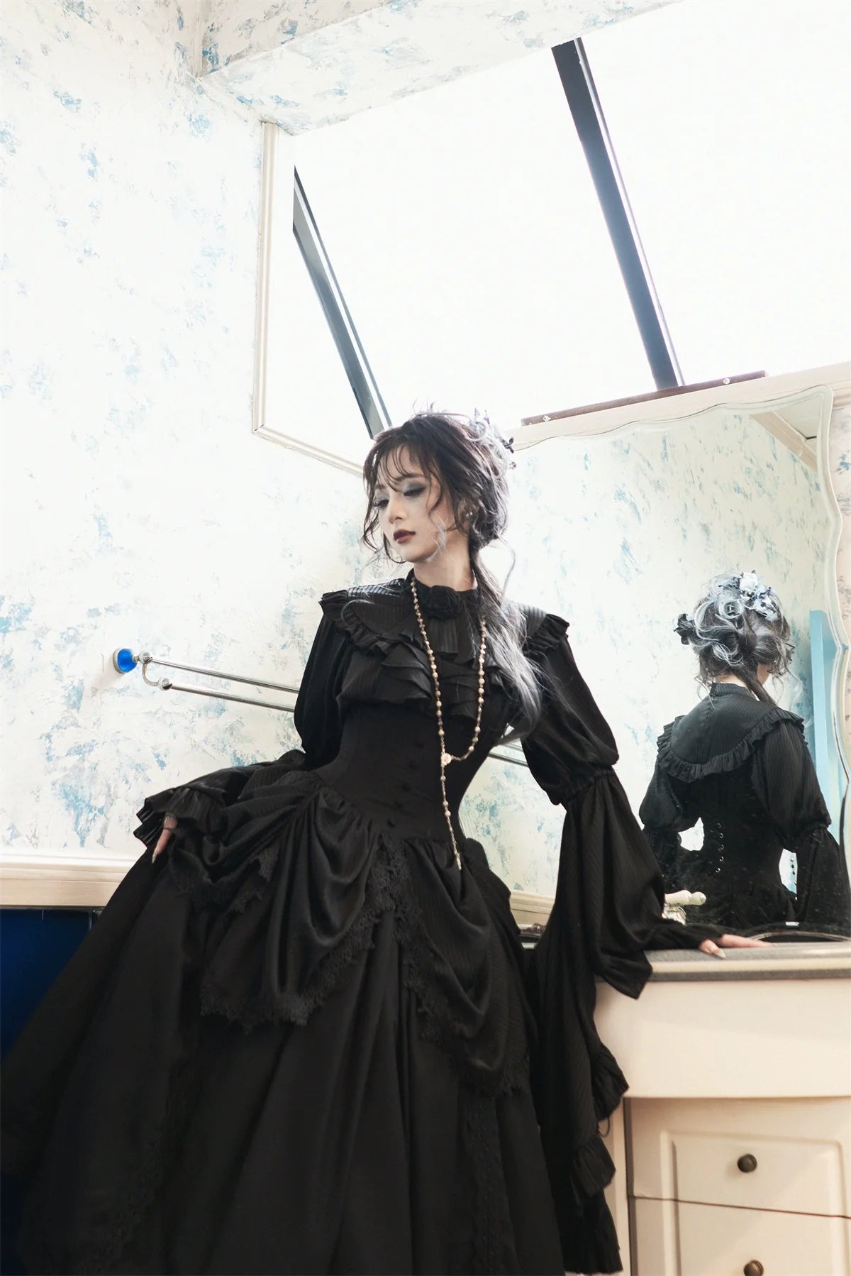 Dreaming Gothic Lolita Fishbone Long Skirt - image 13