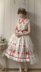 Strawberry Fruit Tea SP - Apricot Sweet Lolita Jumper Dress - image 19