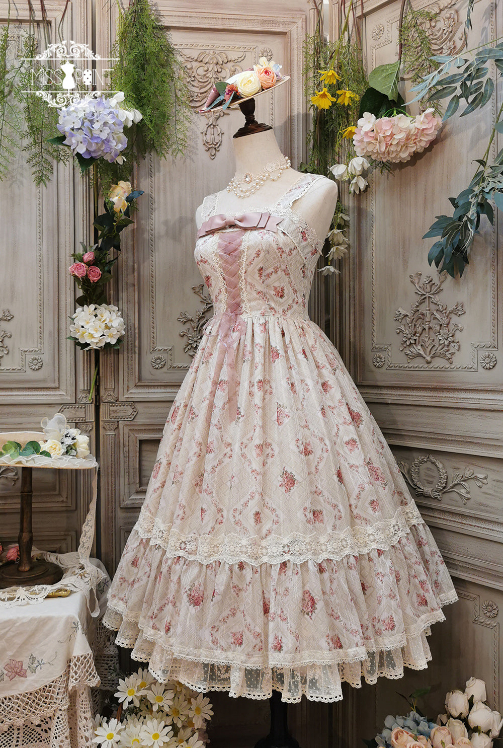 Woody Rose - Elegant Floral Lolita JSK Dress - image 22