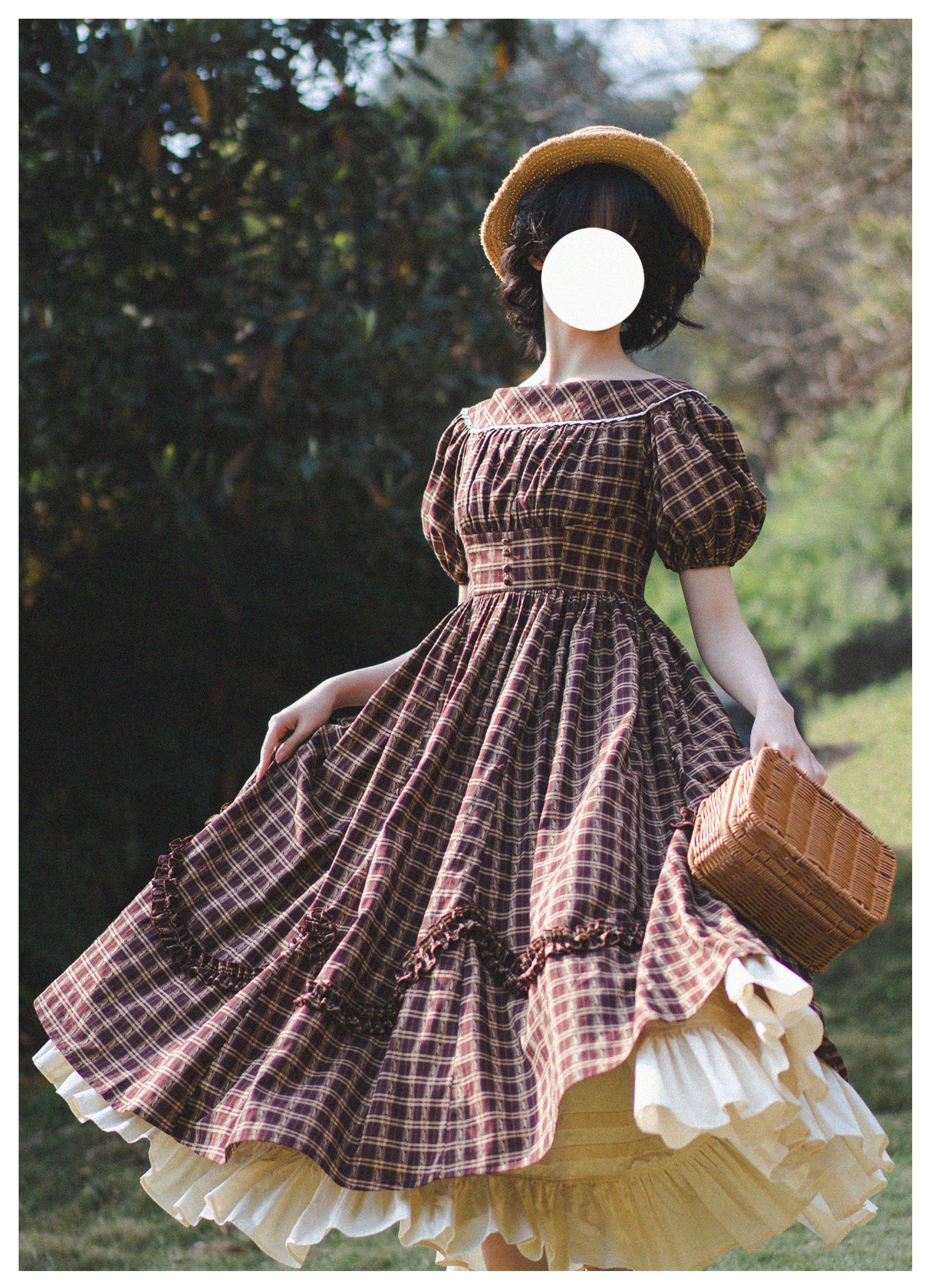 Forest Picnic - Classic Lolita OP Dress with Off-Shoulder and Lifting Hem - image 22